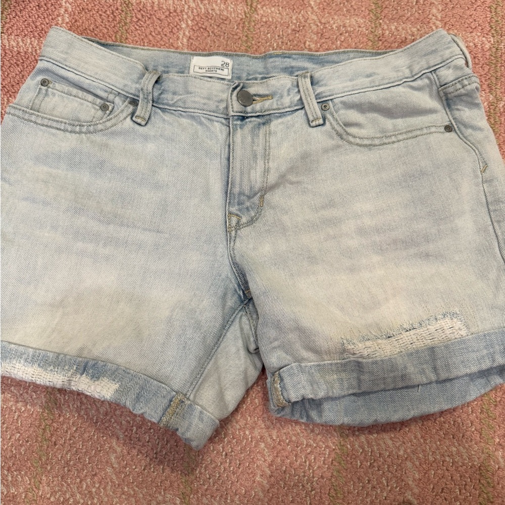 GAP Blue Jean Shorts Distressed Light Wash